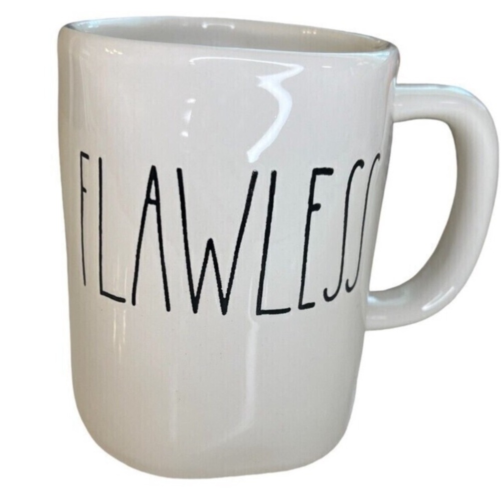 Rae Dunn FLAWLESS Coffee Mug Cup White Artisan Collection By Magenta